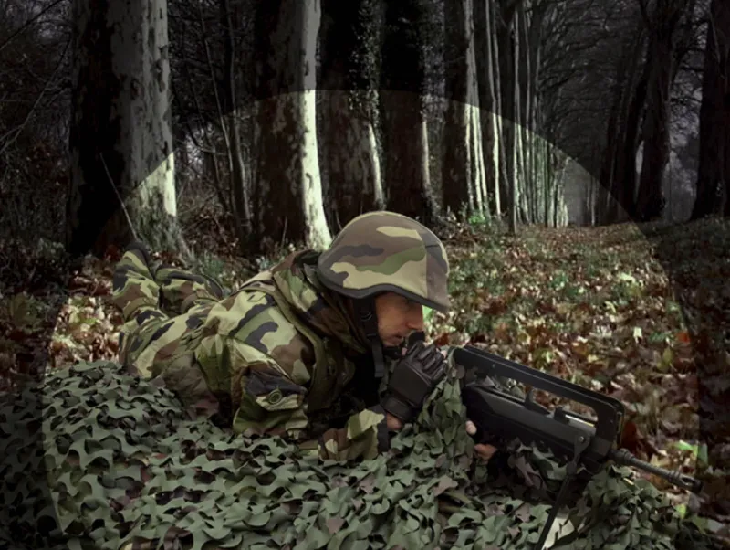 Filet de Camouflage 3D Retardant Feu Compact