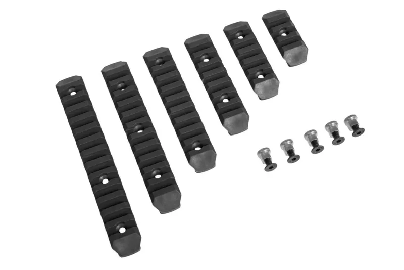 Set of 6 Polymer RIS Rails for KeyMod · Negro