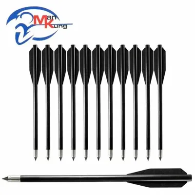 12 Kunststof Pijlen Zwart 6.5 Inch (16.5 cm) - Man Kung