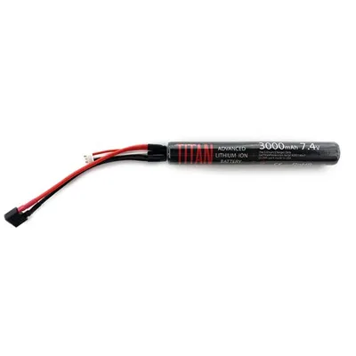 7.4V Lithium Batterij | 3000mAh 16C | Stick Type T-Plug (Deans) - Titan Power