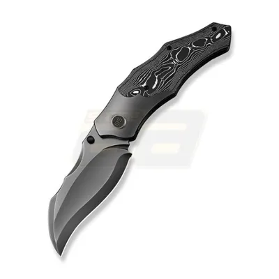 Orc Boss Thumb Stud Knife Polished Titanium Handle with Aluminum Foil Carbon Fiber Inlay - WE Knife