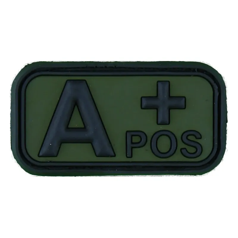 Bundeswehr Original 3D Blutgruppenpatch · Schwarz oliv