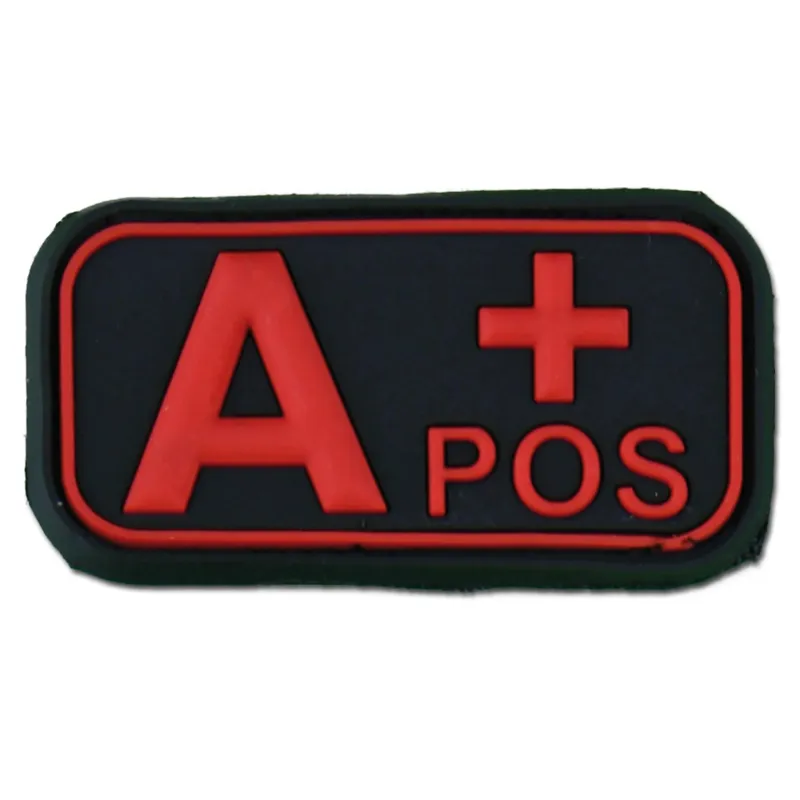 Bundeswehr Original 3D Blutgruppenpatch Rot · Negro