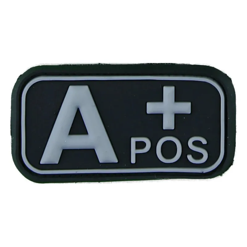 Bundeswehr Original 3D Blutgruppenpatch Weiß · Negro
