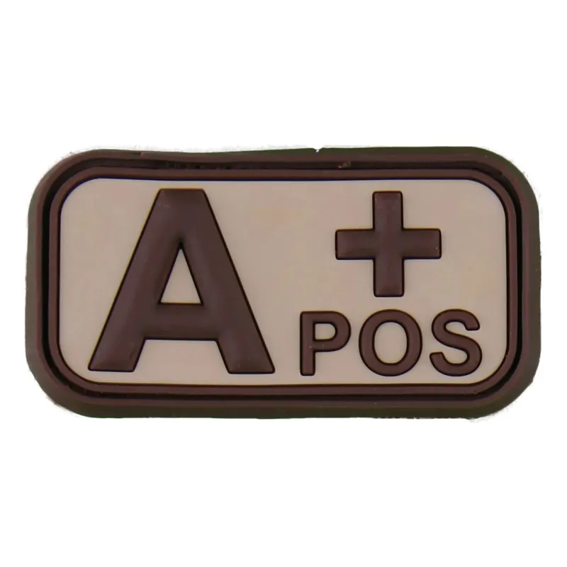 Bundeswehr Original 3D Blutgruppenpatch Braun · Tan / FDE