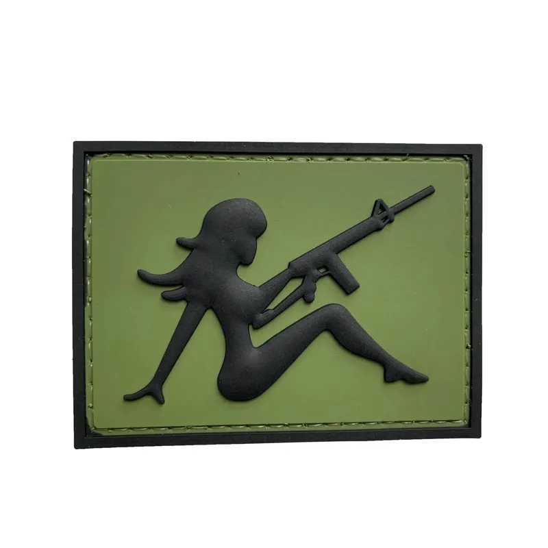 ASMC 3D Patch Girl with Rifle · Verde / OD
