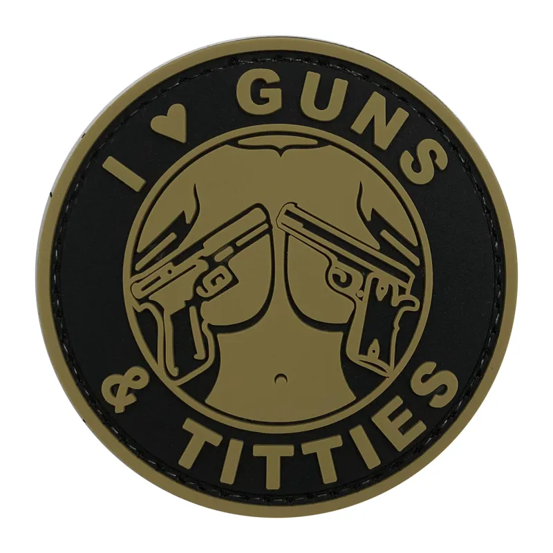 ASMC 3D Patch I Love Guns and Titties · Tan / FDE