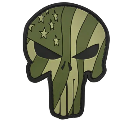 3D Patch Punisher Waving US Flag - ASMC
