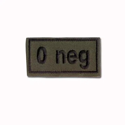 Abzeichen Bloodpatch 0 Neg - JR Emblem Co