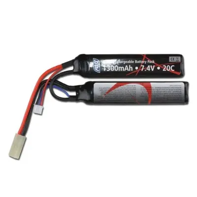 Akku 7.4 V 1300 mAh 20C Li-Po Two-Panel - ASG