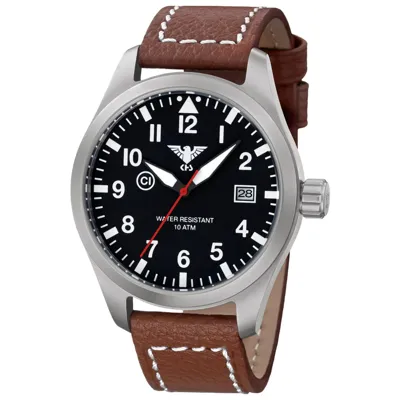 Armbanduhr Airleader Steel Büffellederband - KHS Tactical Gear