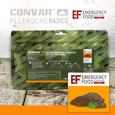 Basics Gekochtes Rindfleisch 230 g - CONVAR Feldküche