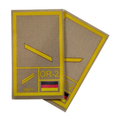 BW Rangabzeichen International Bedruckt Marine Klett Für KBS SK Gelbgold - NfD