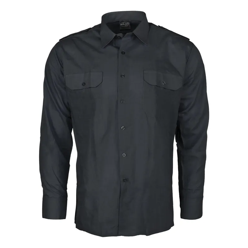Mil-Tec Diensthemd Langarm · Negro