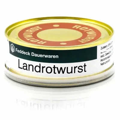 Dosenwurst Landrotwurst 200 g - Feddeck Dauerwaren