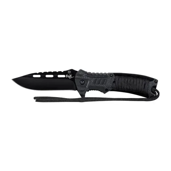 Fox Outdoor Einhandklappmesser Blackrope · Negro