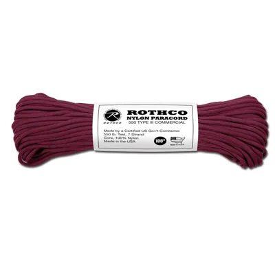 Fallschirmleine Nylon Type III 550 LB Burgundy - Rothco