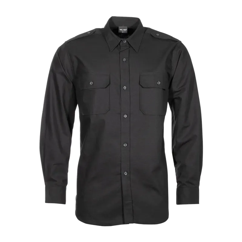Mil-Tec Feldhemd Ripstop · Negro