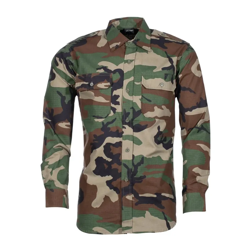 Mil-Tec Feldhemd Ripstop · Woodland