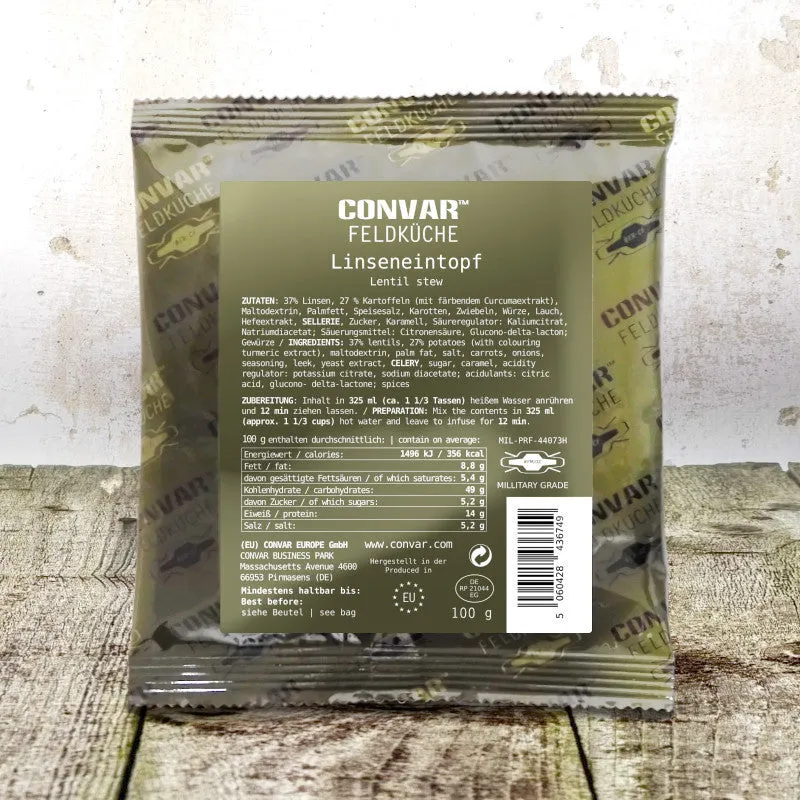 Convar-7 Feldküche Flex Gefriergetrocknet Linseneintopf
