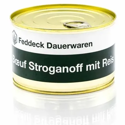 Fertiggericht Dose Boeuf Stroganoff Mit Reis 400 g - Feddeck Dauerwaren