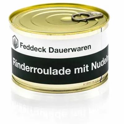 Fertiggericht Dose Rinderroulade Mit Nudeln 400 g - Feddeck Dauerwaren