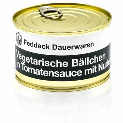 Fertiggericht Dose Vegetarische Bällchen Mit Nudeln 400 g - Feddeck Dauerwaren