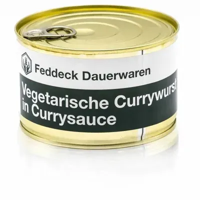 Fertiggericht Dose Vegetarische Currywurst Mit Currysoße 400 g - Feddeck Dauerwaren