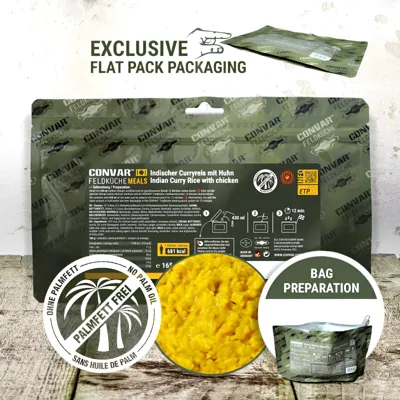 Indischer Curryreis Mit Huhn 165 g - CONVAR Feldküche