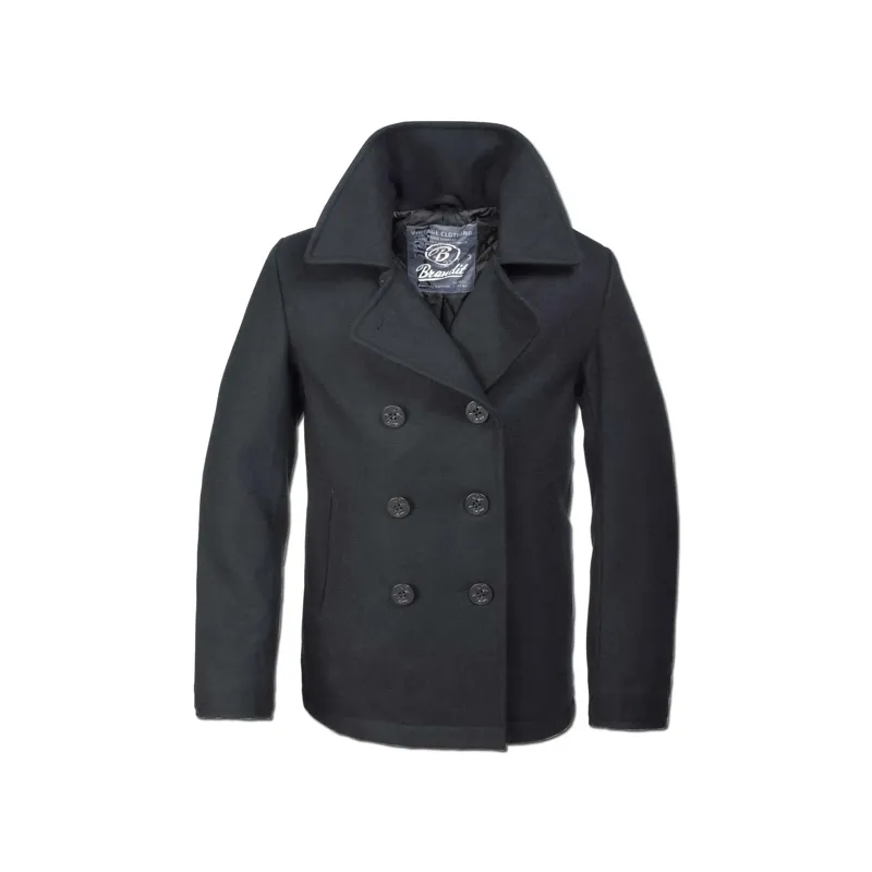 Brandit Jacke Pea Coat · Negro