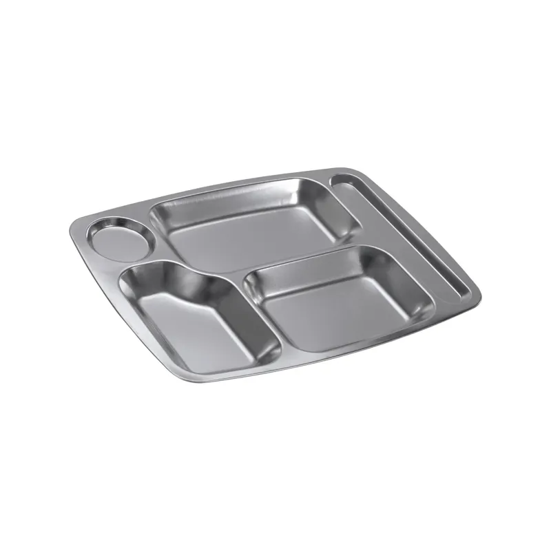 MFH Kantinenplatte Edelstahl 5 Fächern