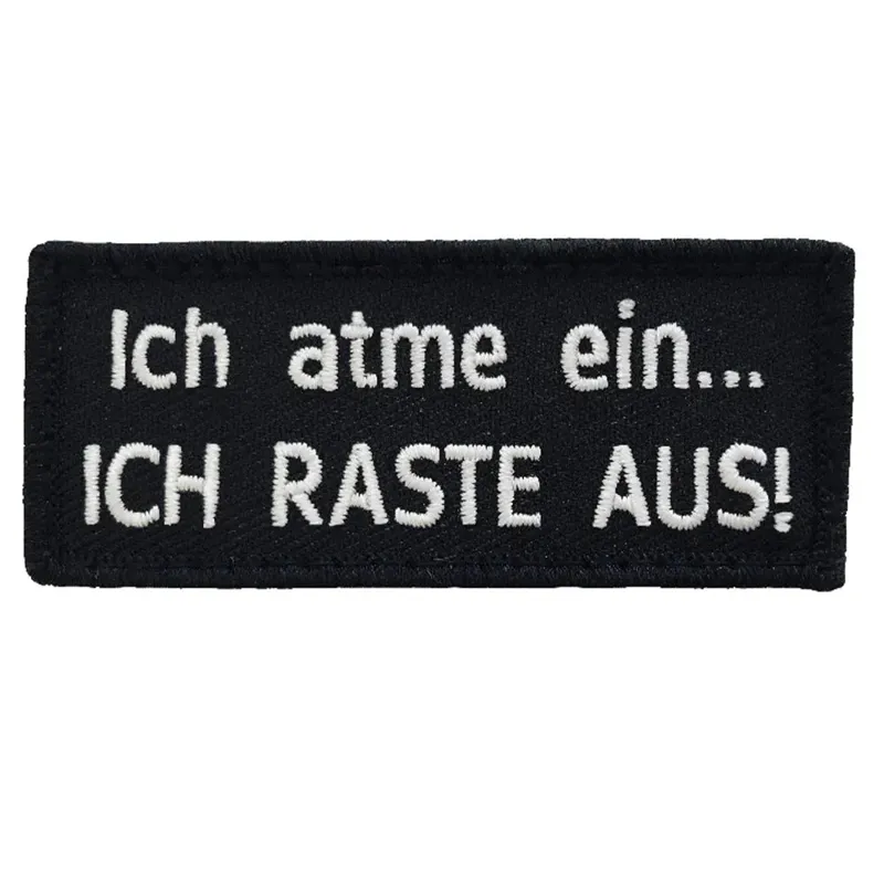 Café Viereck Patch Ich Atme Ein Ich Raste Aus