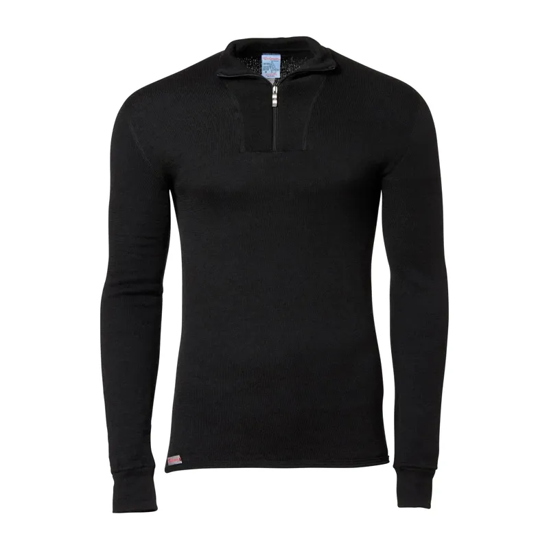 Woolpower Rollkragenpullover Zip Turtleneck 200 · Negro