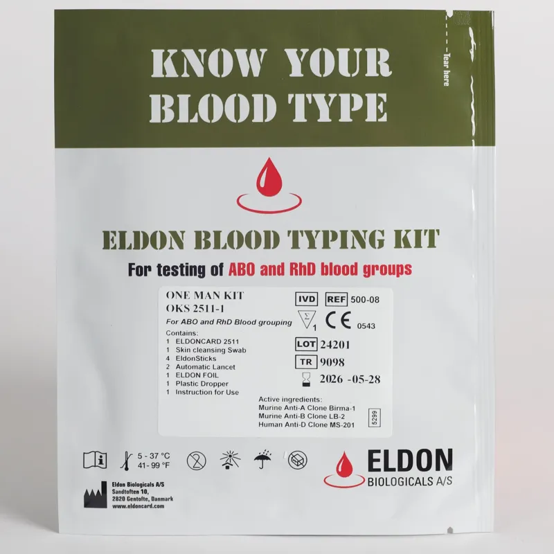Eldoncard Schnelltest Blutgruppe One Man Kit