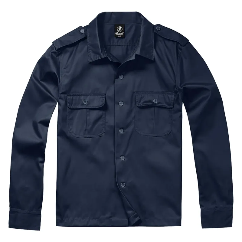 Brandit US Hemd Langarm · Azul