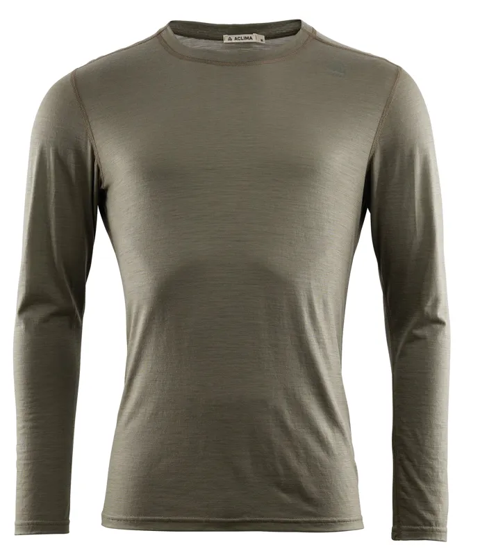 Aclima Lightwool Undershirt Unterhemd Langarmshirt · Verde / OD