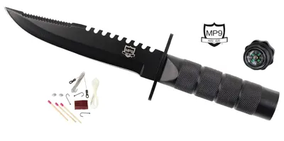 M9 Survival Überlebensmesser Mit Kompass Und Überlebens Zubehör Im Griff - Buchner
