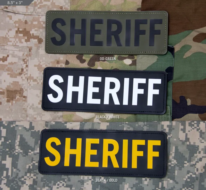 Mil-Spec Monkey Patch PVC Sheriff 25,5x7,5cm · Negro