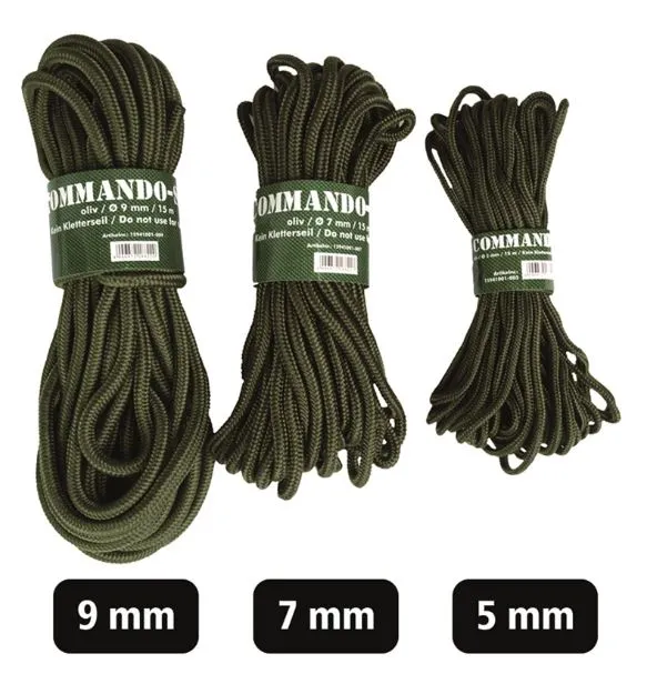 Mil-Tec Commando-Seil 15m · Verde / OD