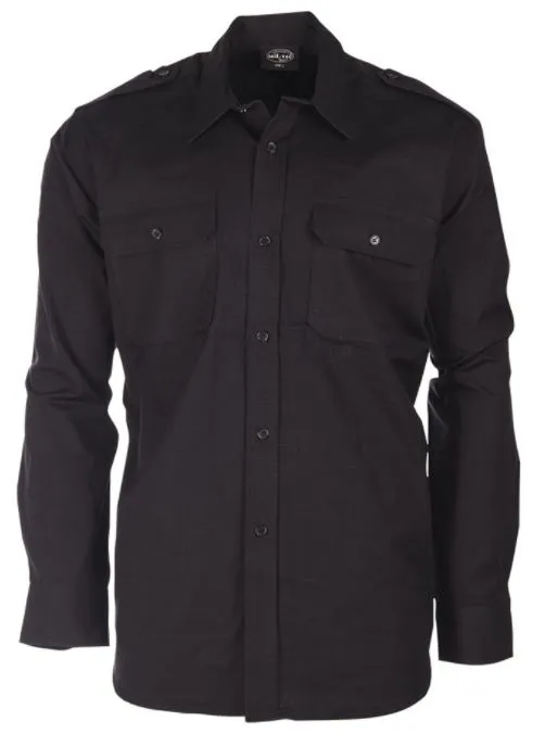 Mil-Tec Feldhemd Ripstop · Negro