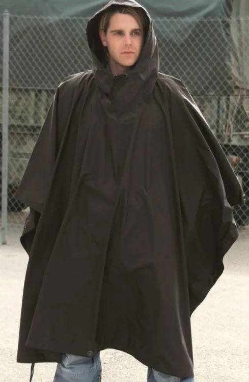 Mil-Tec Regenponcho Rip-Stop · Negro