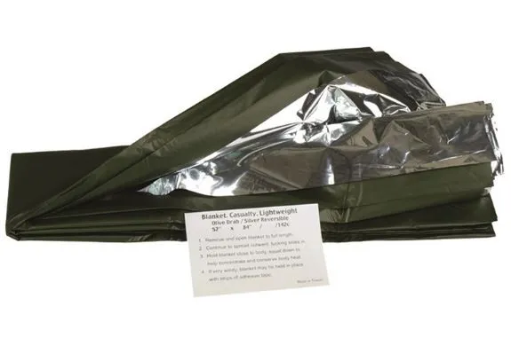 Mil-Tec Survival Decke Silber · Verde / OD