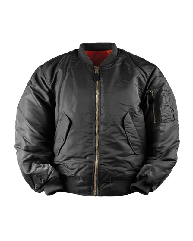 Mil-Tec US Fliegerjacke MA1 Basic Bomberjacke · Negro