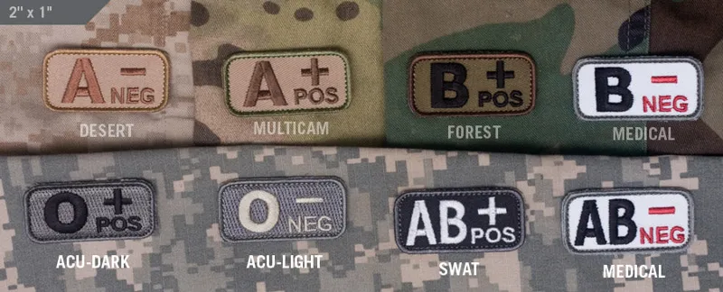 Mil-Spec Monkey Blood Type Patch - Blutgruppen Abzeichen