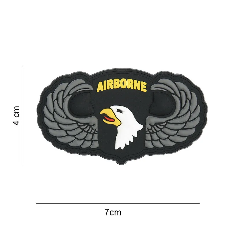 Van Os Imports Patch 3D PVC 101ST Airborne Wings · Plata