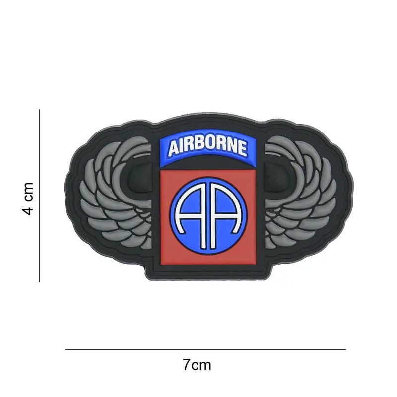 Van Os Imports Patch 3D PVC 82ND Airborne Wings · Plata