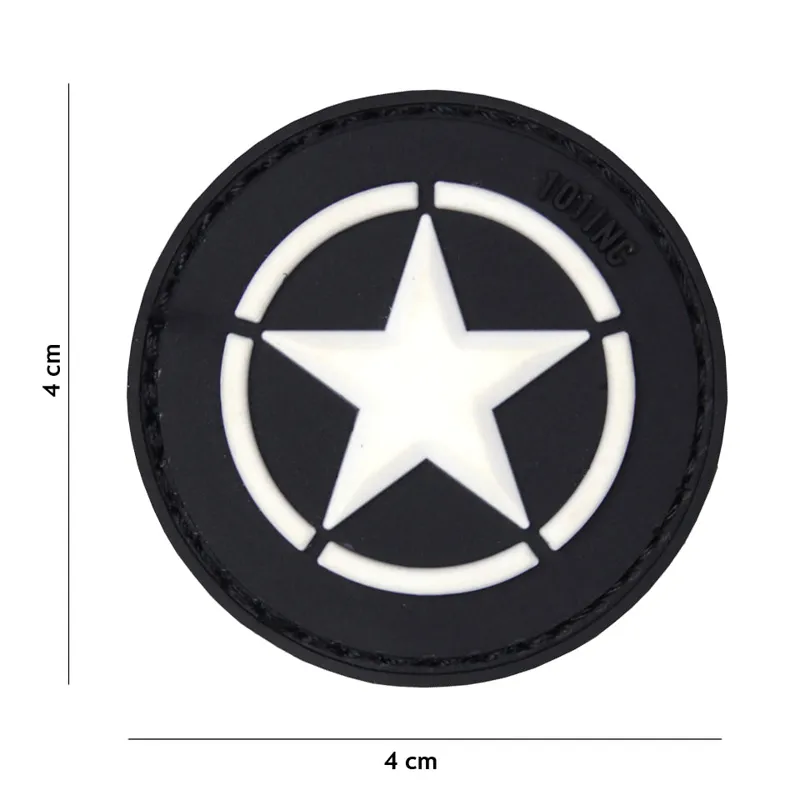Van Os Imports Patch 3D PVC Allied Star · Negro