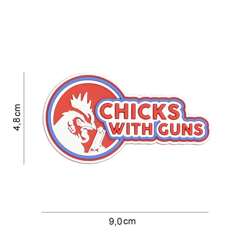 Van Os Imports Patch 3D PVC Chicks Wth Guns · Rojo
