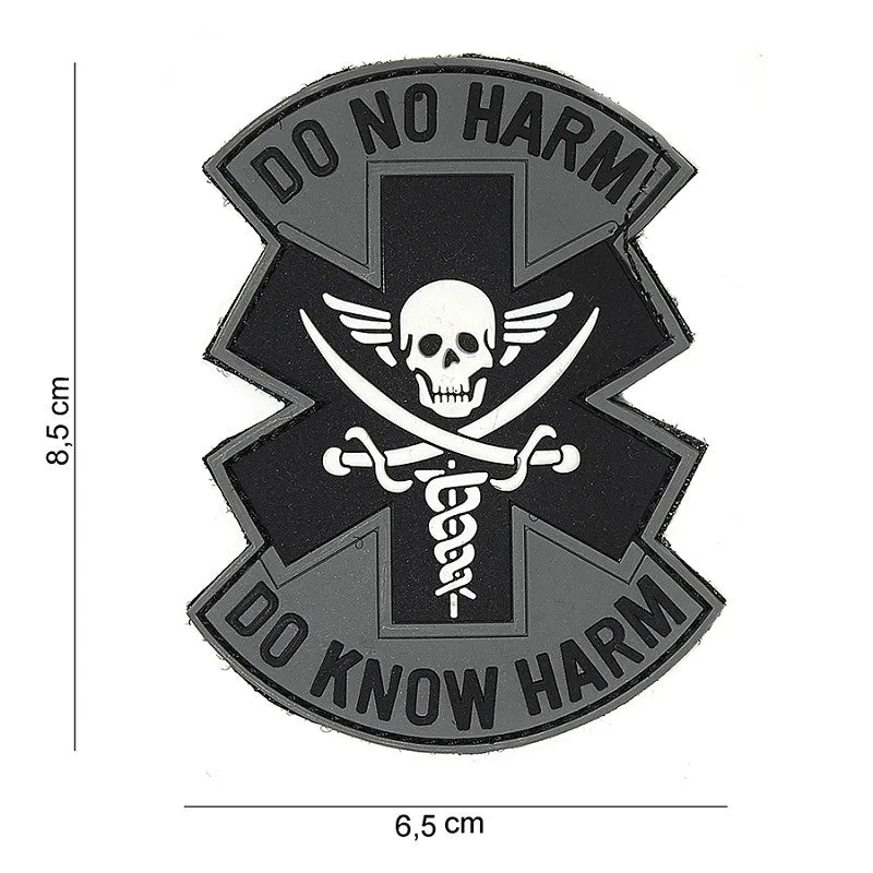 Van Os Imports Patch 3D PVC Do No Harm Grau · Negro