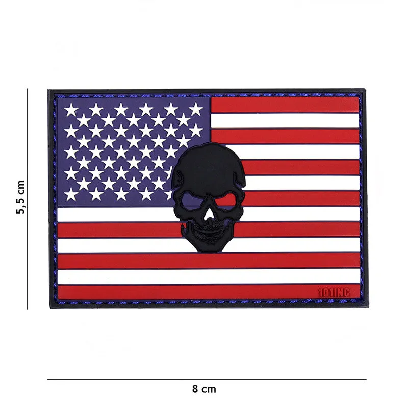 Van Os Imports Patch 3D PVC Flagge USA + Skull